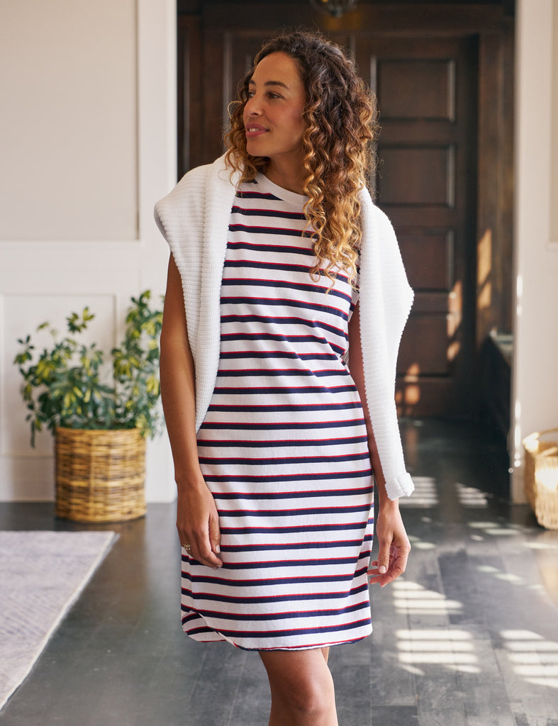 MINI CORY White with Red and Navy French Stripe, Heritage Jersey