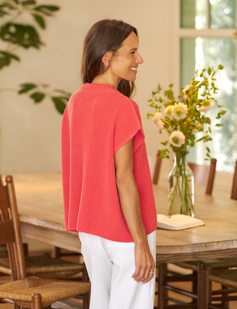 MONTECITO VEST Lobster, Pure Italian Cotton