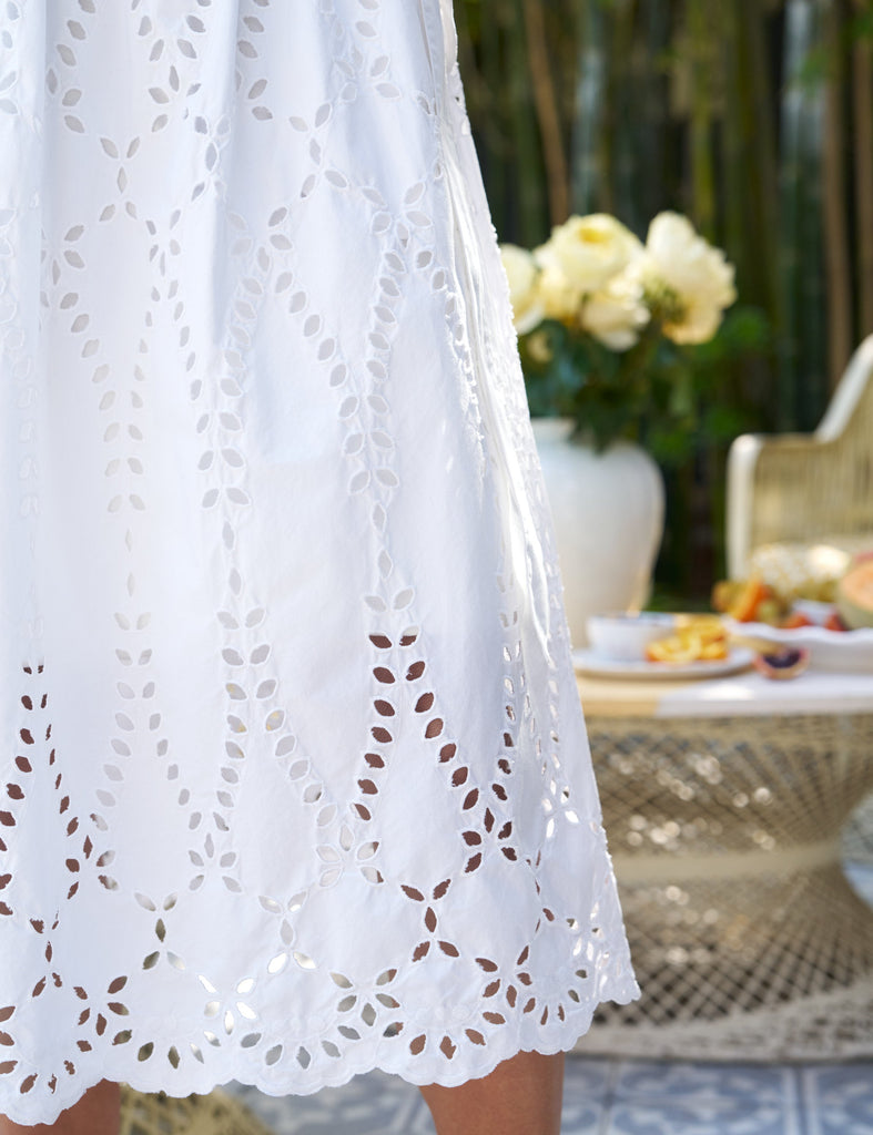 GRACE DRESS White, Eyelet Cotton