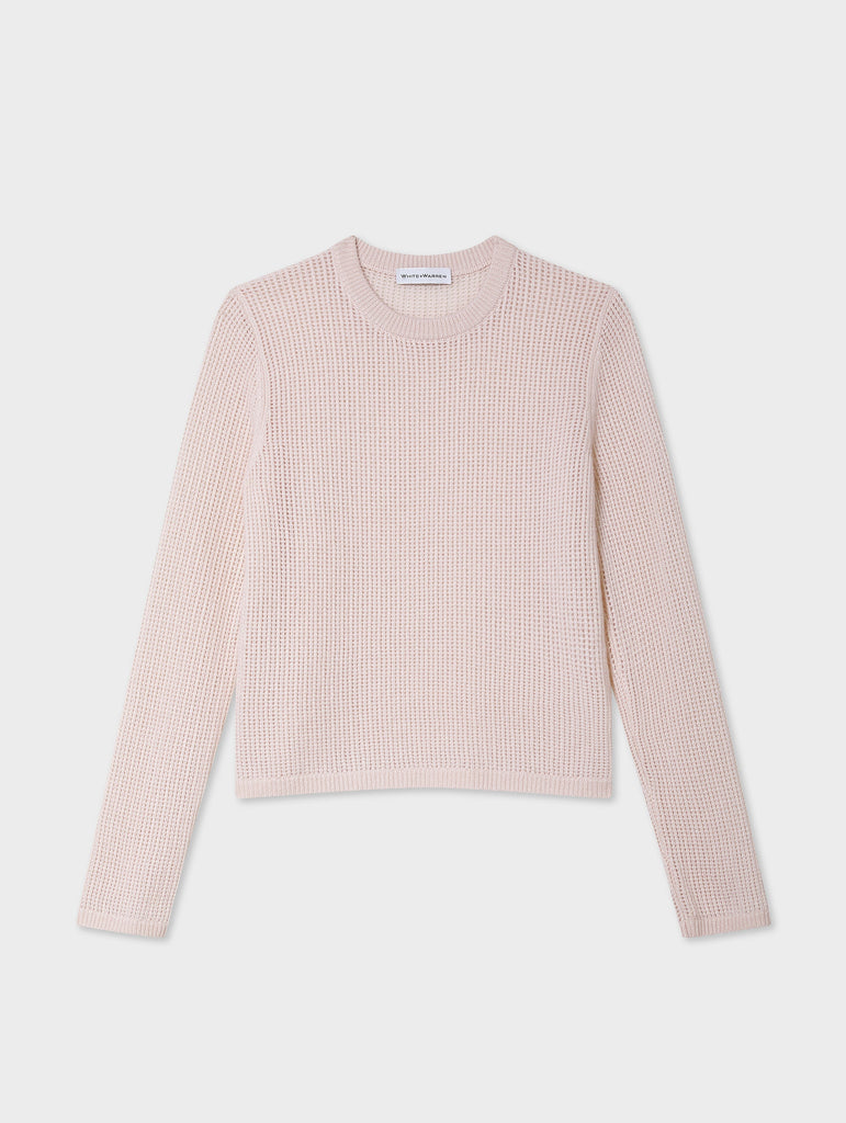 Cashmere Waffle Mesh Crewneck