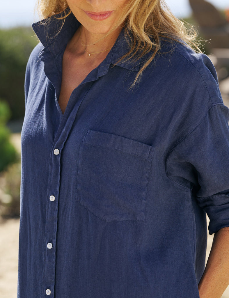 MEGAN Navy, Washed Linen