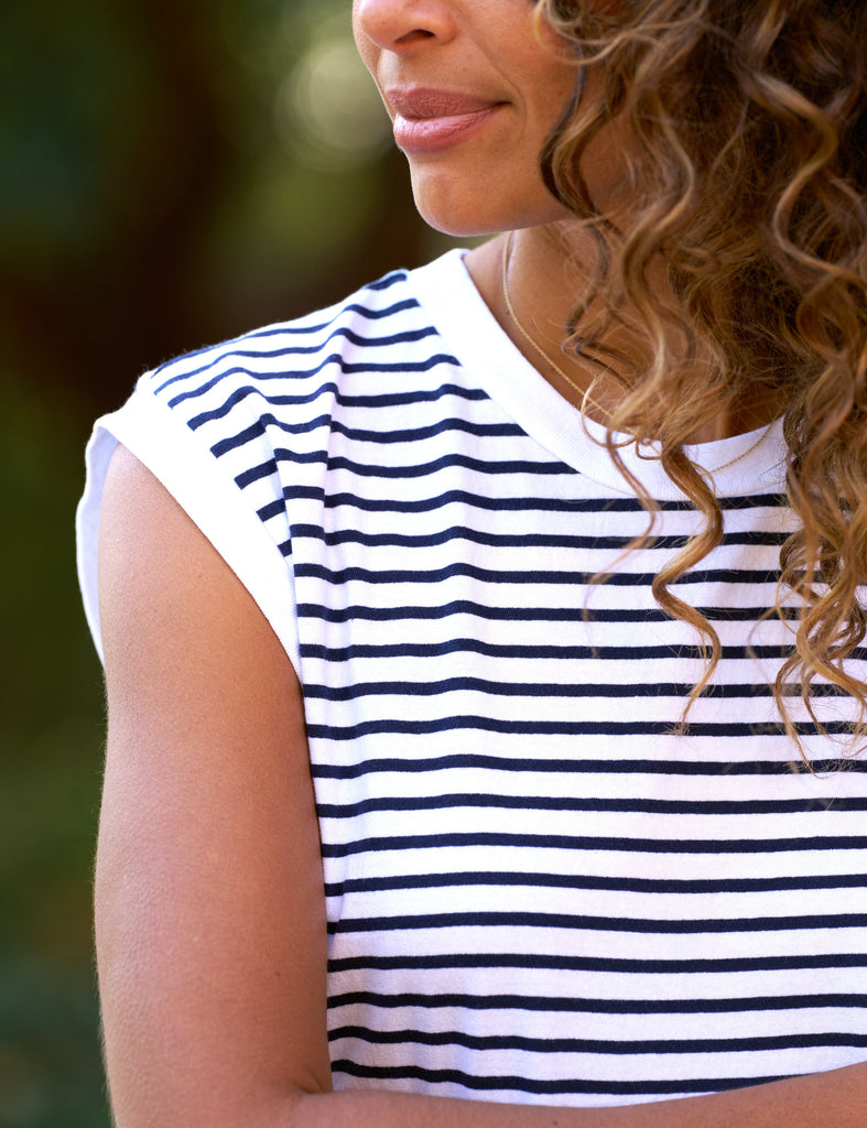 MINI CORY Navy French Stripe, Heritage Jersey