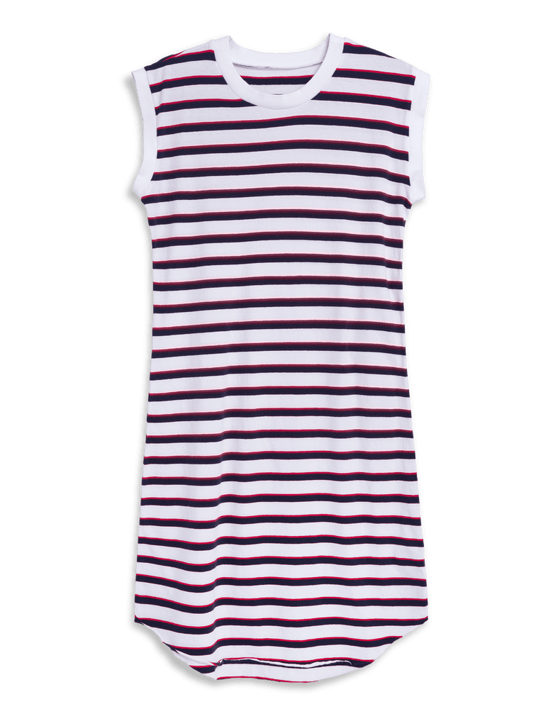 MINI CORY White with Red and Navy French Stripe, Heritage Jersey