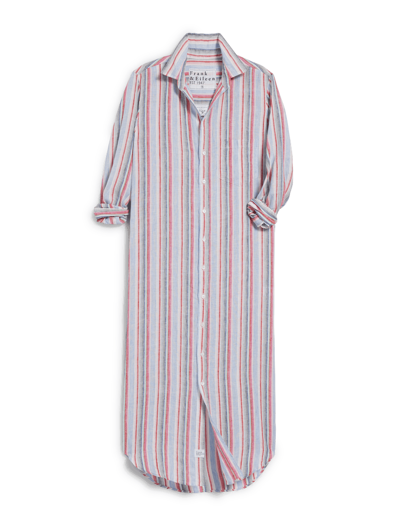RORY Multi Pink and Green Stripe, Italian Classic Linen